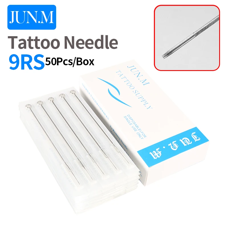 Disposable Tattoo Needles Premade Sterile 9RS Round Shader 50pcs Tattoo