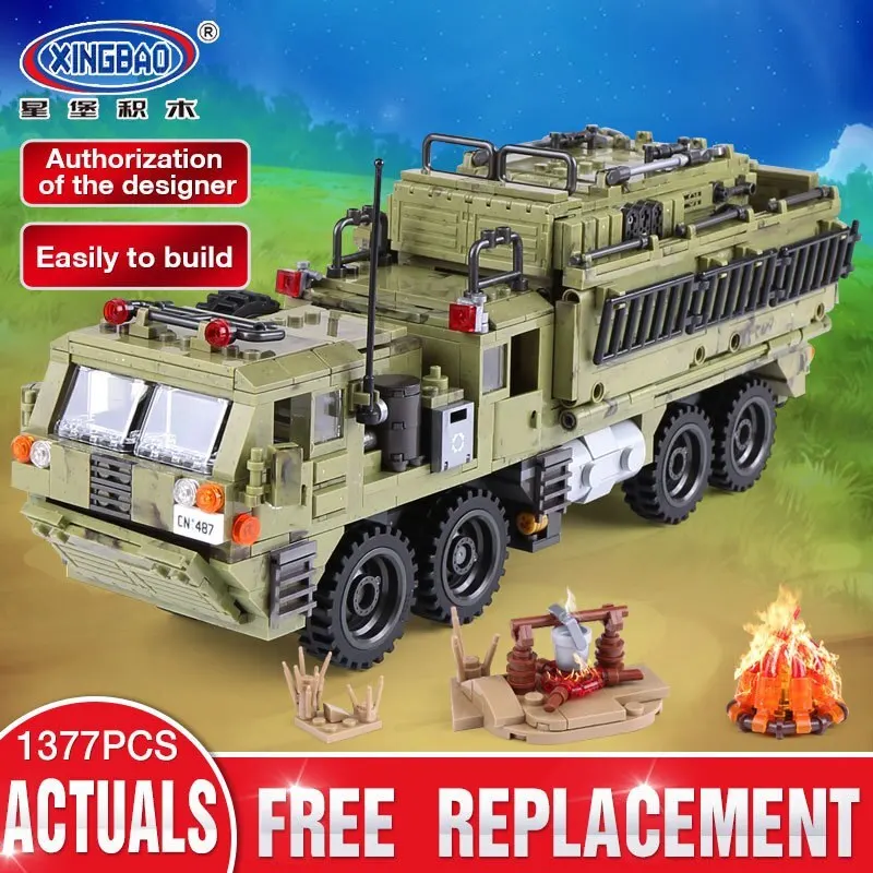 

Xingbao 06014 Military Series 1377pcs The Scorpion Heavy Truck Set Building Blocks Compatible With LP Military Bricks Toys