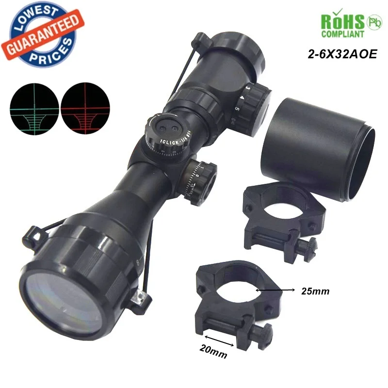 

Hunting 2-6x32AOE Tactical Holographic Red Green Dot Rifles cope Sight Scope for Shotgun Rifle Hunting