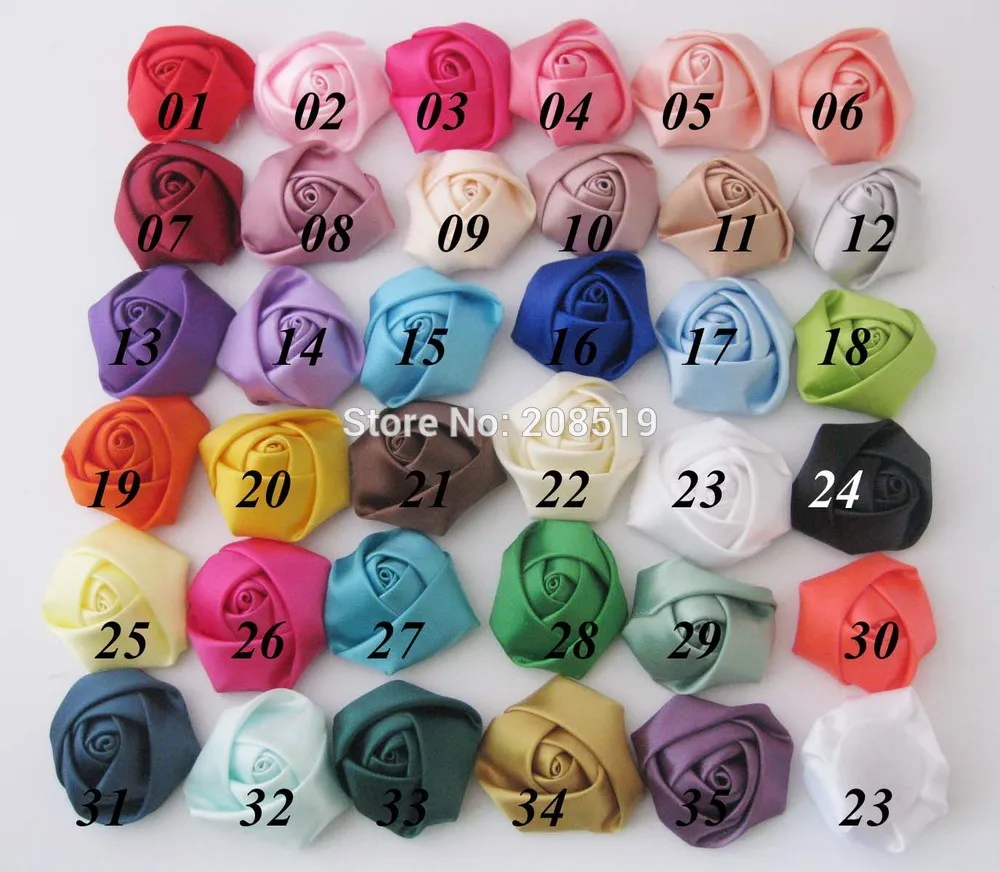 

FZ0003 Free Shipping Various Color Rosettes Ribbon Bowtie for Headwear About 4CM Wedding Rose holding Flower Decoration