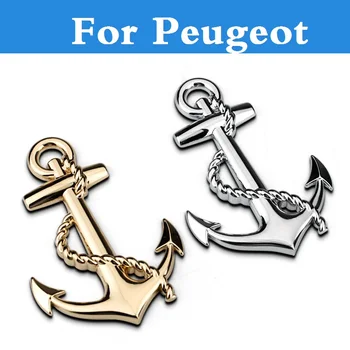 

2017 3D Metal Anchor Cross Navy Stickers Emblem Decal Car Styling for Peugeot 308 GTi 4007 4008 407 408 508 607 iOn RCZ