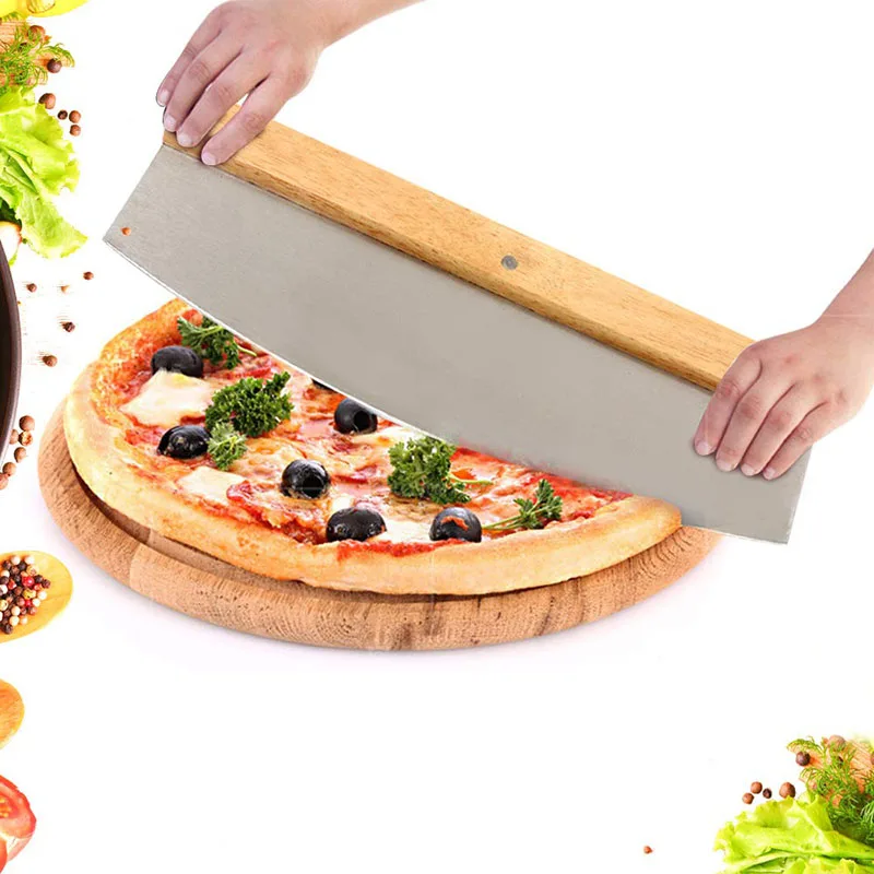 Резак из нержавеющей стали для пиццы с деревянной ручкой нож для пиццы нож для пасты резак с деревянной ручкой