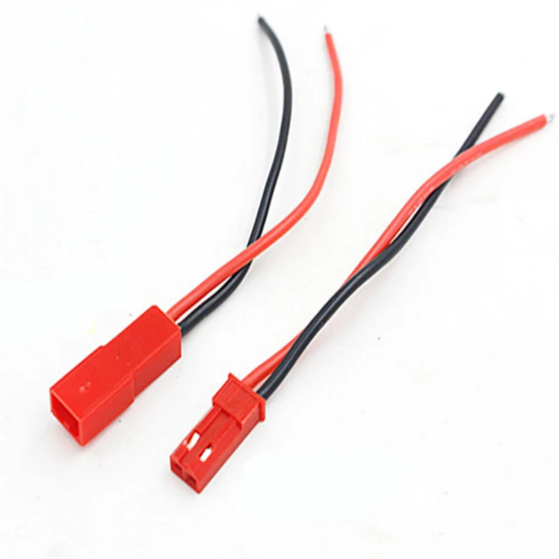 100 Pairs 10cm JST Connector Plug Cable Line Male+Female for RC BEC Lipo Battery 