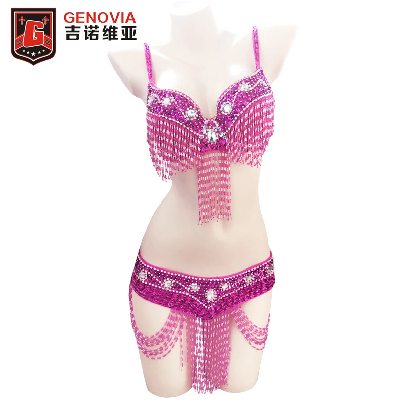 

Belly Dance Costume Outfit Diamond 2 Pics Set of Bra&Belt 32-34A/B/C Sexy Night dance bellydance Carnival Tops Belt 10 Color