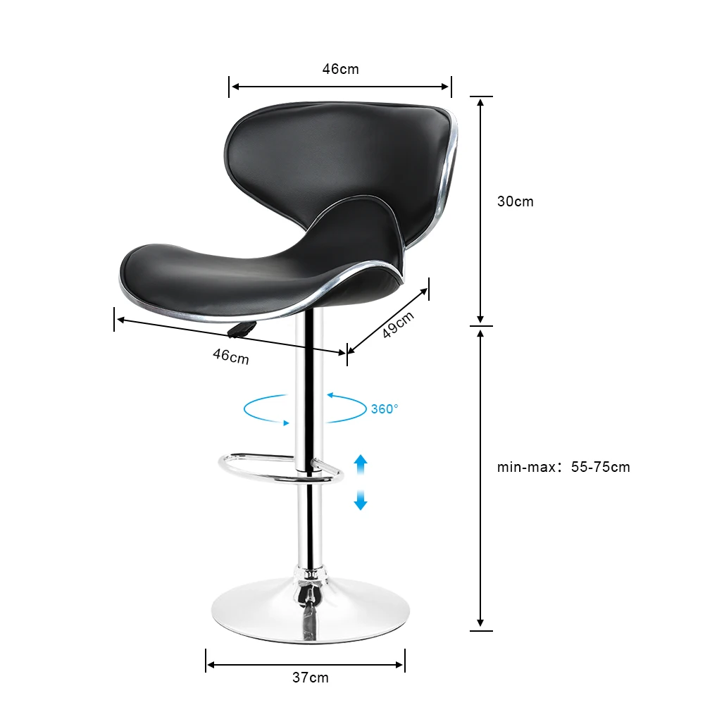 DOORSACCERY 2 шт./компл. стул отдыха кожаный барный стул высота подъема регулировать поворотный Офис стул HWC