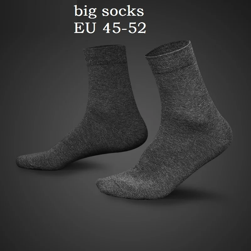 

Men Socks Solid Color Plus Large Big Size EU 45-52 Long Tube Crew Business Socks 5 Pairs Classic Men Winter Socks