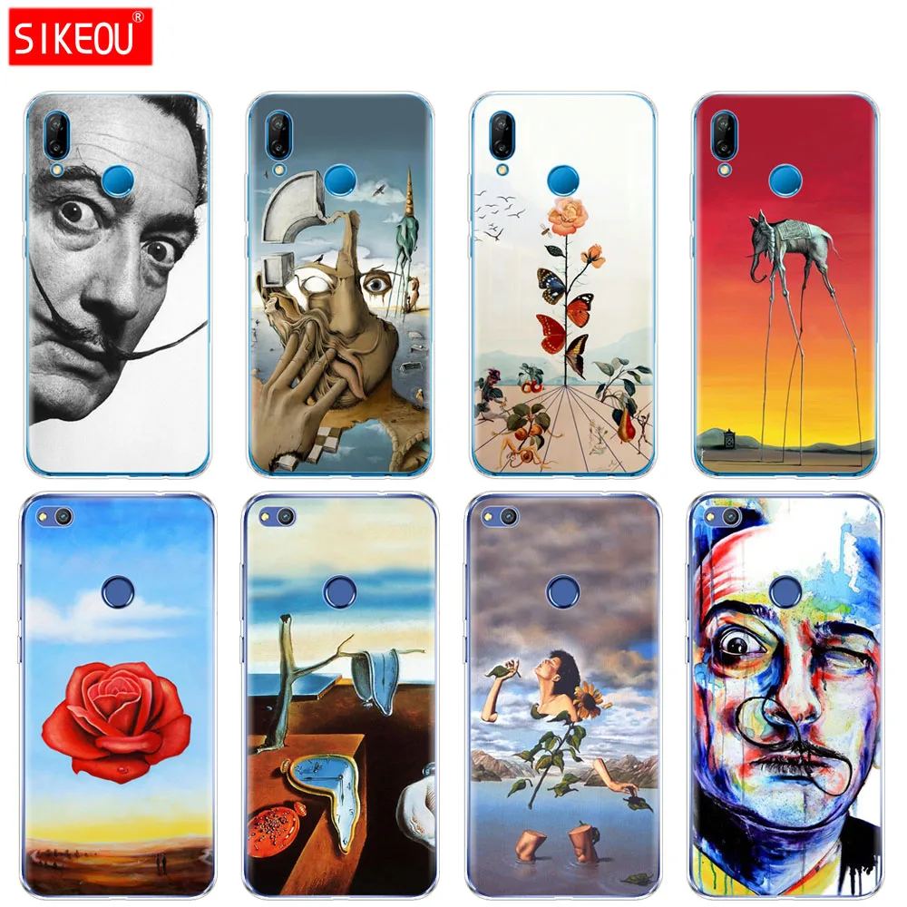 

Silicone Cover Phone Case For Huawei P20 P7 P8 P9 P10 Lite Plus Pro 2017 p smart 2018 Salvador Dali