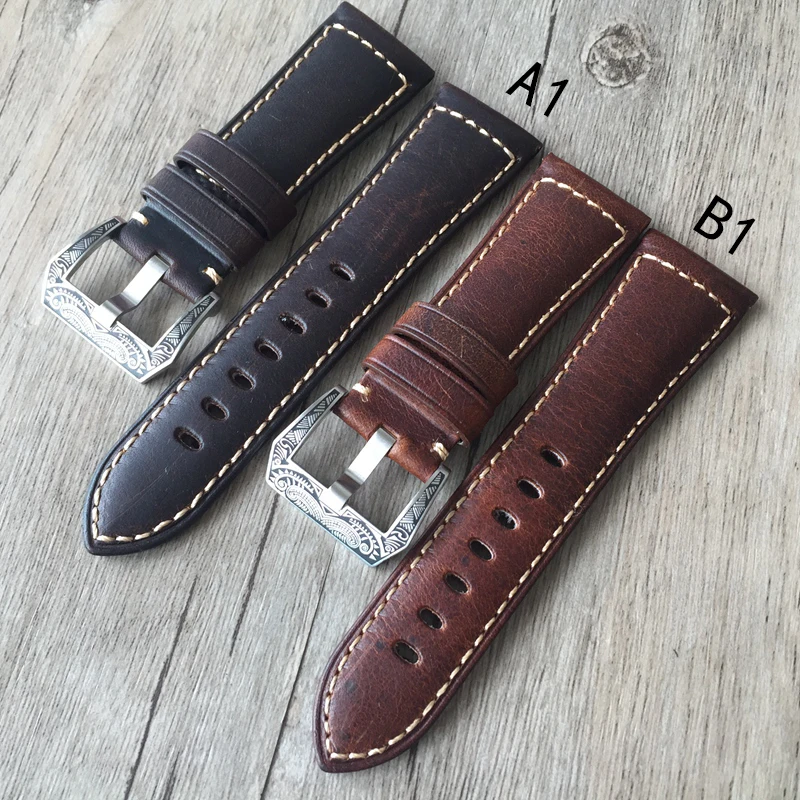 New Upscale watch strap 26mm Italian calfskin Handmade Vintage Genuine