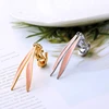 kissme Unilateral Unique Two-tone Enamel Rabbit Ears Drop Earrings For Women Gift Concise Style Dangle Earring Fashion Accessory ► Photo 3/6