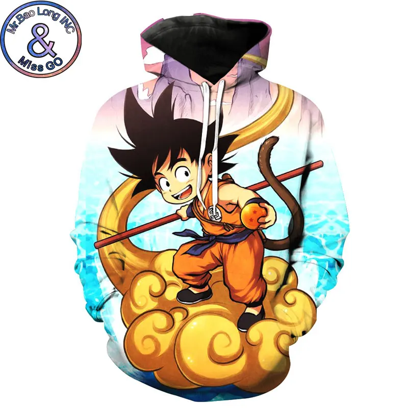 Аниме-Толстовка Dragon Ball Z толстовка с капюшоном малыш Гоку 3D толстовки кофты для мужчин женщин Harajuku Hiphip пуловер верхняя одежда
