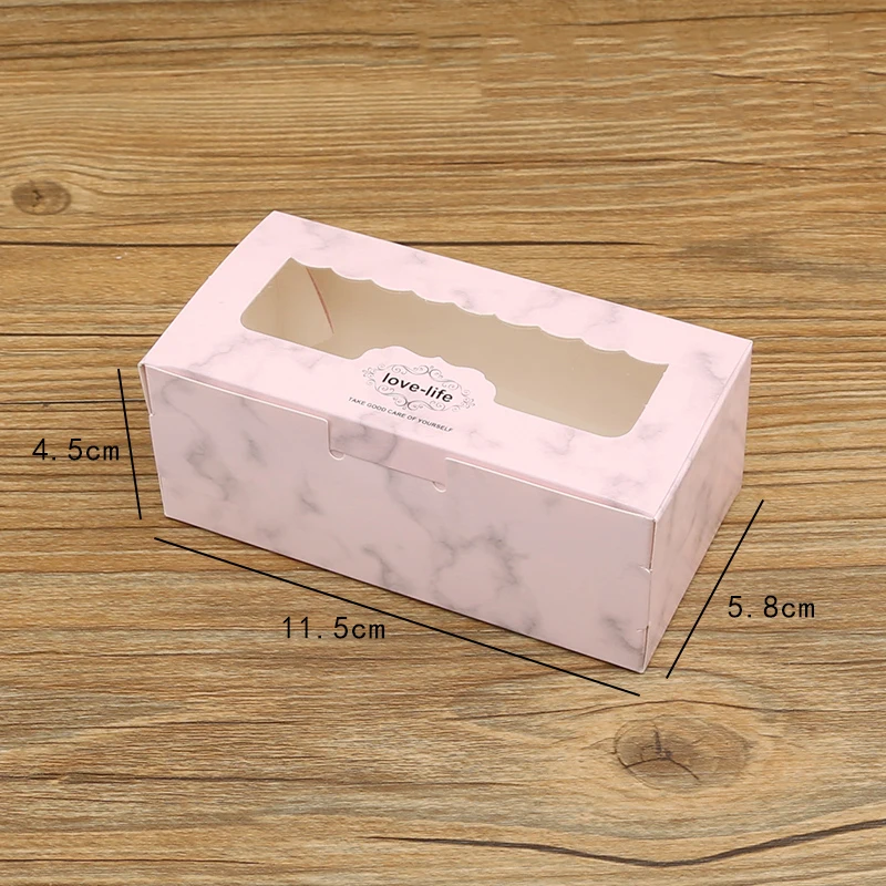 10pcs Candy Box With Window White&Pink Marbling Wedding Gift Box Mooncake Cookie Party Gift Cake Jewelry Packaging Box