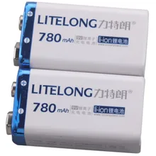 2 шт 780 мАч 9В литий-ионный аккумулятор 9 вольт для mike производитель 3 года гарантии