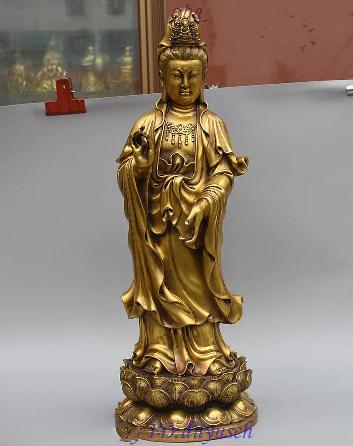 wedding decoration 25 Chinese Buddhism Brass Stand Lotus GuanYin Kwan