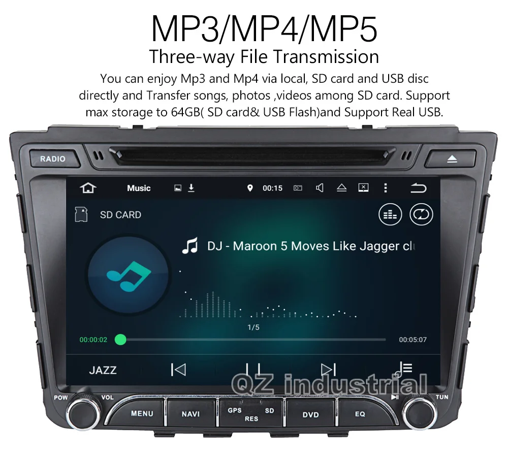 Best QZ industrial HD 8" Android 8.1for Hyundai Creta IX25 2014-2017 Car DVD player with 3G 4G WIFI GPS Radio BT Navigation RDS Map 9