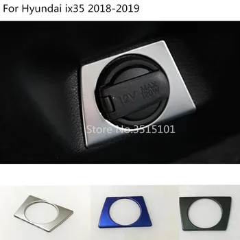 

Black titanium / Stainless steel control Socket Charge switch button frame lamp Stick trim part For Hyundai IX35 2018 2019 2020