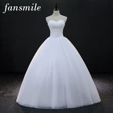 Fansmile Vestido De Noiva, качественное роскошное бальное платье с кристаллами,, заказное платье размера плюс, свадебное платье, FSM-010F