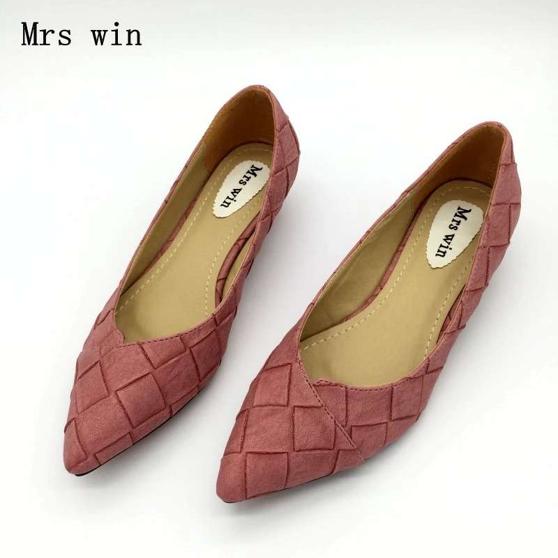 

Vintage Style Women's Pointed Toe Pumps Spring Autumn PU Shallow Slip On Women Low Heel Pumps Office Lady Casual Single Shoes