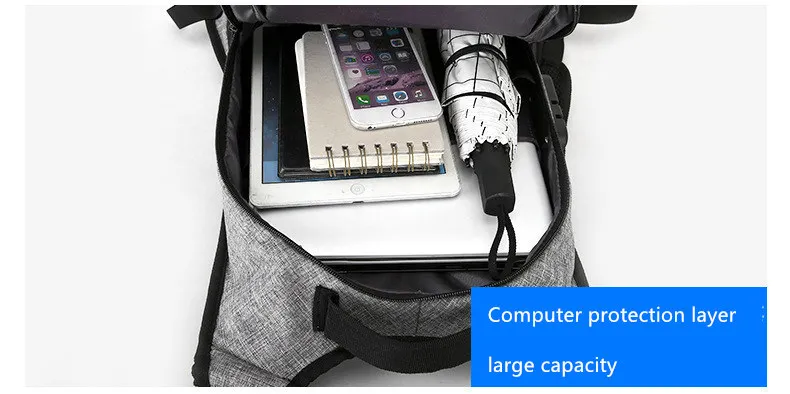 Стильный Противоугонный рюкзак с usb зарядкой, Женский Противоугонный рюкзак для подростков, мужской светильник, рюкзак для ноутбука 15,6 дюймов, мужской рюкзак