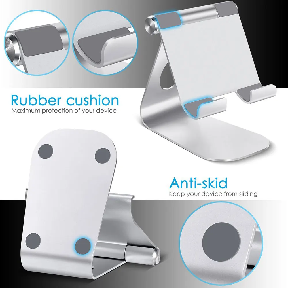Ascromy Tablet Stand Adjustable Holder Dock For Apple iPhone X 7 Plus 8 iPad Pro Mini Kindle Cell Phone Stand Porta Accessories (4)