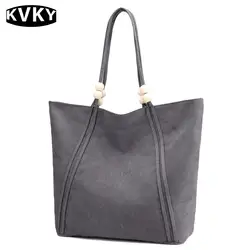 KVKY бренды модные женские сумки высокого качества холщовые сумки на плечо повседневные женские сумки для покупок женская большая сумка Feminina