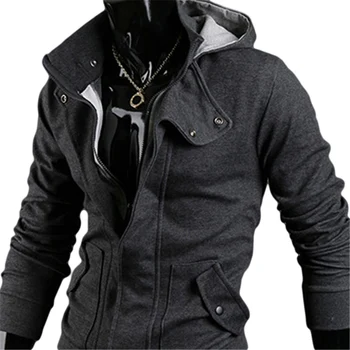 

Men Fashion Casual Long Sleeve Slim Zipper Cardigan Hooded Hoodie Jacket Coat