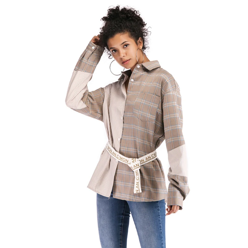 

Fashion Womens Tops and Blouses Lapels Slim Blouse Fashion Voile Women Long Sleeve Shirts Blusas Mujer Boho Style Women Clothes