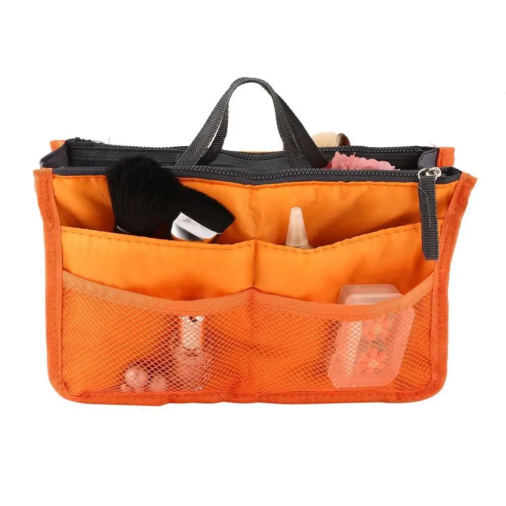 Pro Набор для макияжа дорожные сумки Органайзер для макияжа сумка для женщин и мужчин повседневная косметическая сумка для косметики сумка для хранения - Цвет: Orange yellow