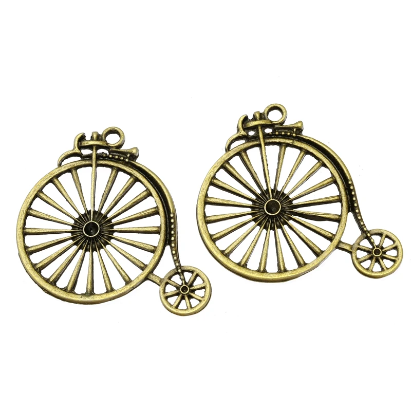 

5pcs Vintage Antique Bronze Alloys Retro Bicycle Charm Pendant Jewelry Findings Gift DIY 47X45mm MS053
