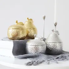Креативная керамическая банка с золотым ананасом для хранения чая/сахара/специй, мини-ювелирная коробка для хранения в доме, декор для подарков
