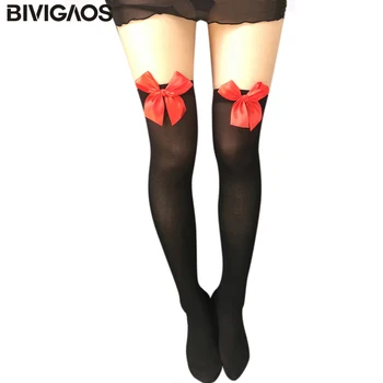 

Cosplay Striped Bow Knee Socks Sexy Stockings Japanese Printed Stocking Thigh Sock Long Knee High Socks Medias Women Cuissarde