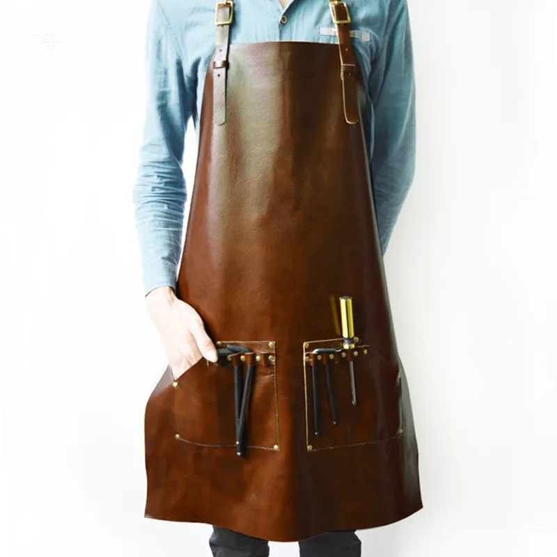 Фартук для парикмахерской искусственная кожа желтый черный коричневый|apron barista|bib
