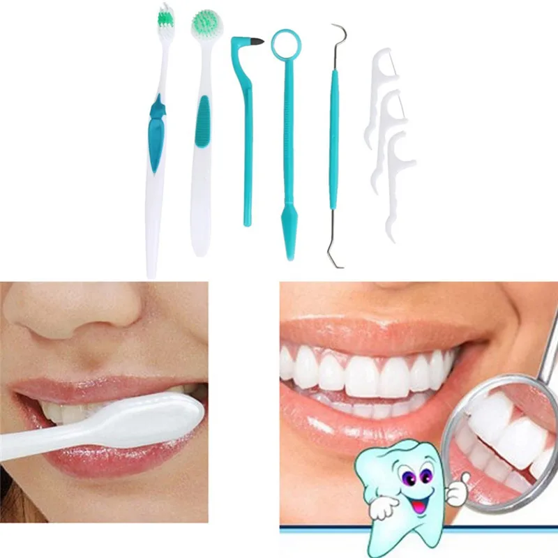 8 Pieces Teeth Whitening Kits Oral Care Tooth Brush Toothpicks Tongue