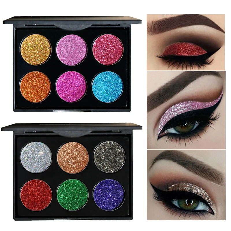 HANDAIYAN Glitter Eyeshadow Palette Waterproof Shimmer Shiny Eye Shadow