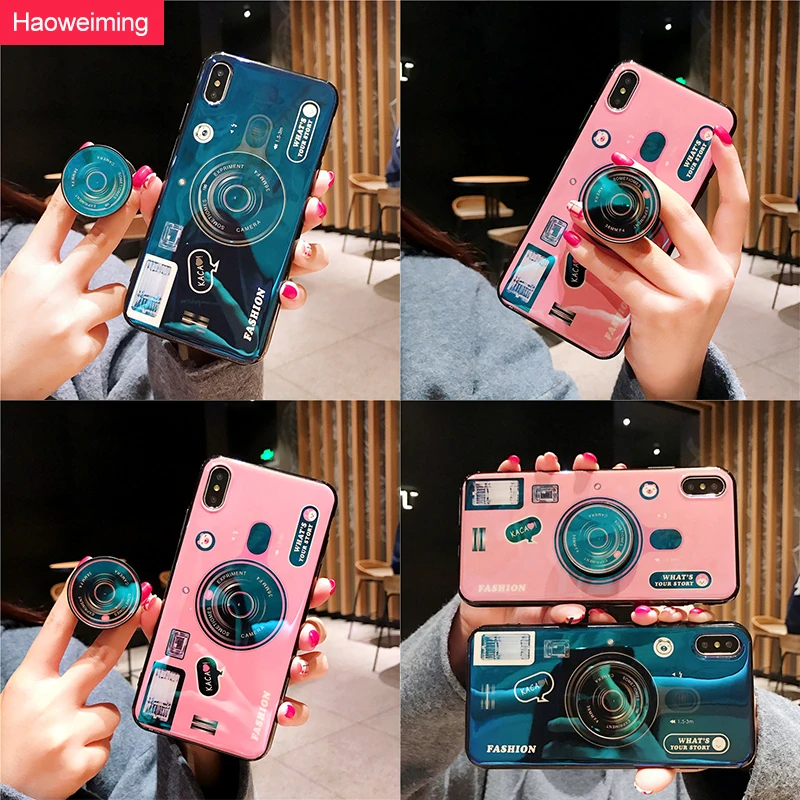 

Kickstand 3D Camera Blu-ray Case For Huawei Mate 8 9 10 Pro 20 Nova 2 2i 2s 2 Plus 3 3i 4 Back Cover Soft TPU With Bracket Funda
