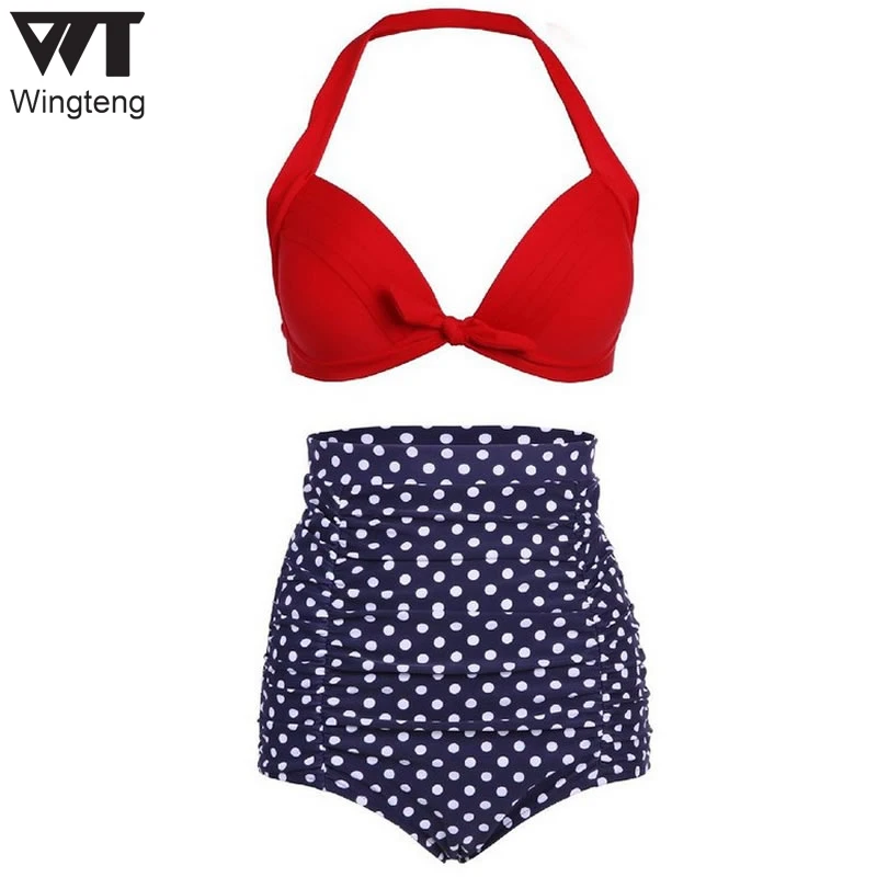 

2018 High Waist Bikini set Brazilian push up Swimwear Female Retro Bathing Suits bandage bikinis plus size 3XL Swimsuit biquini