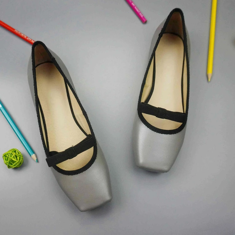 GIrls Ballets Flats Square Bow Buckle Flats Soft Bottom Sweet