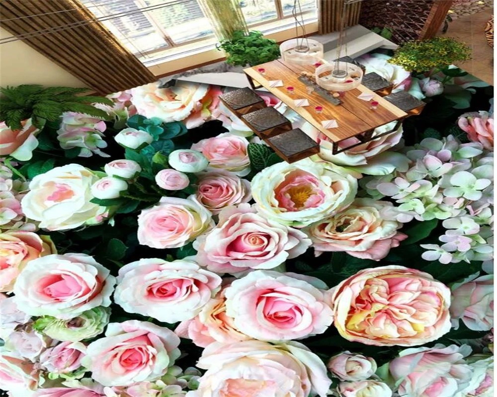 Beibehang Custom flooring wallpaper high quality rose sea living room floor bathroom wallpaper self - adhesive home decoration