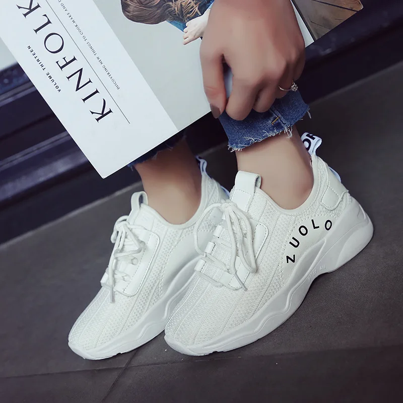 

DIWEINI 2019 Chunky Sneakers Casual Shoes Vulcanize Female Fashion Women Sneakers Lace Up High Leisure Footwears basket femme