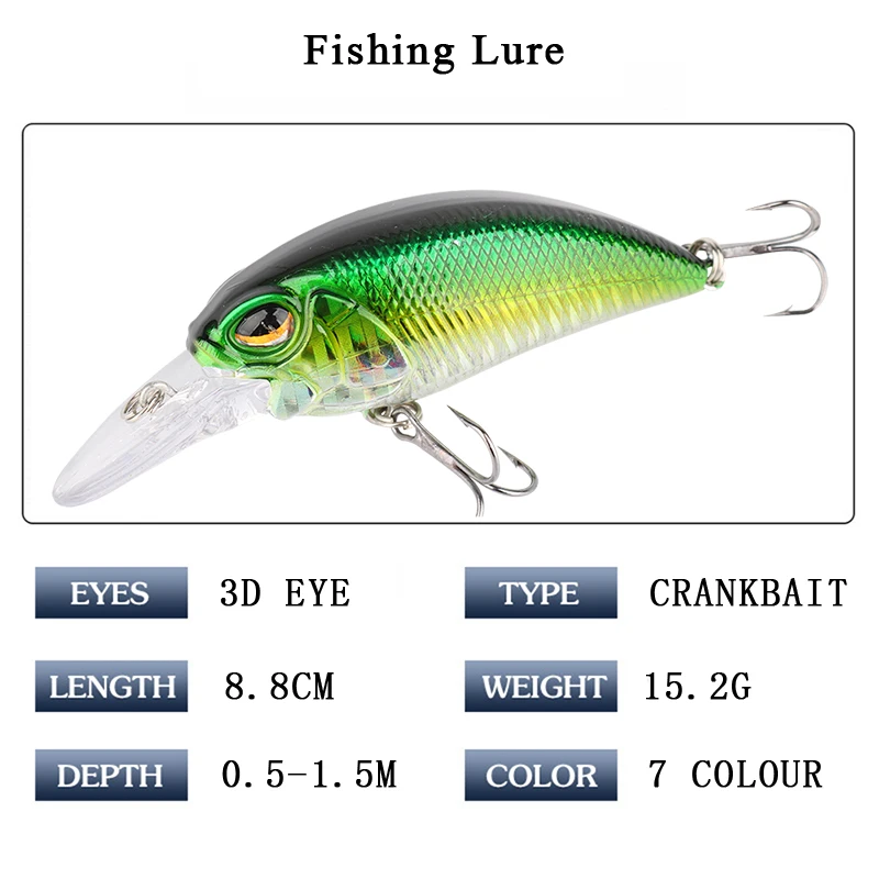 TUYA Crankbait приманка для рыбалки воблеры гольян жесткая троллинг приманки на щуку 15 2