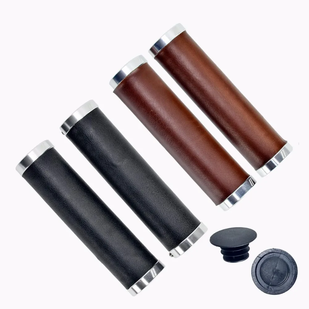 New Classic Bike Grips Retro PU leather handlebars Grips Bicycle Handle