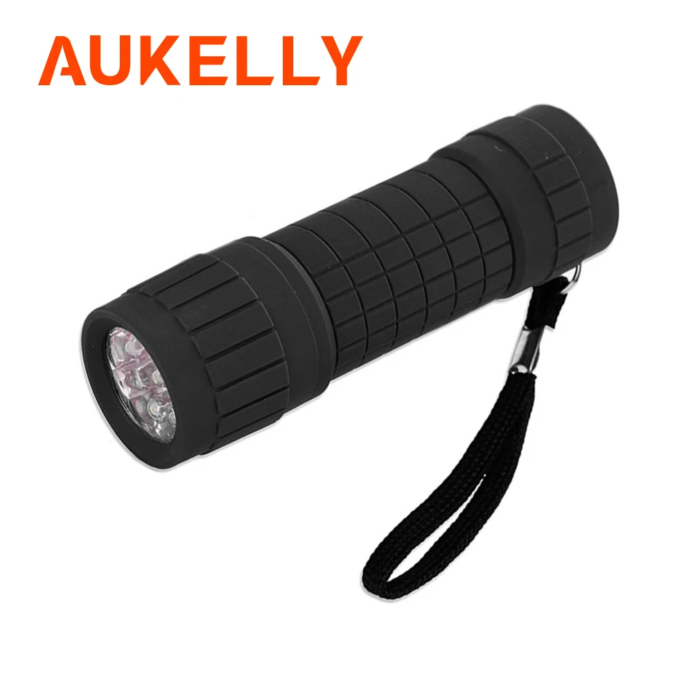 

Aukelly LED Mini Penlight Portable 9LED Powerful Waterproof Colorful Plastic Camping Lamp Emergency Flashlight AAA Battery Torch