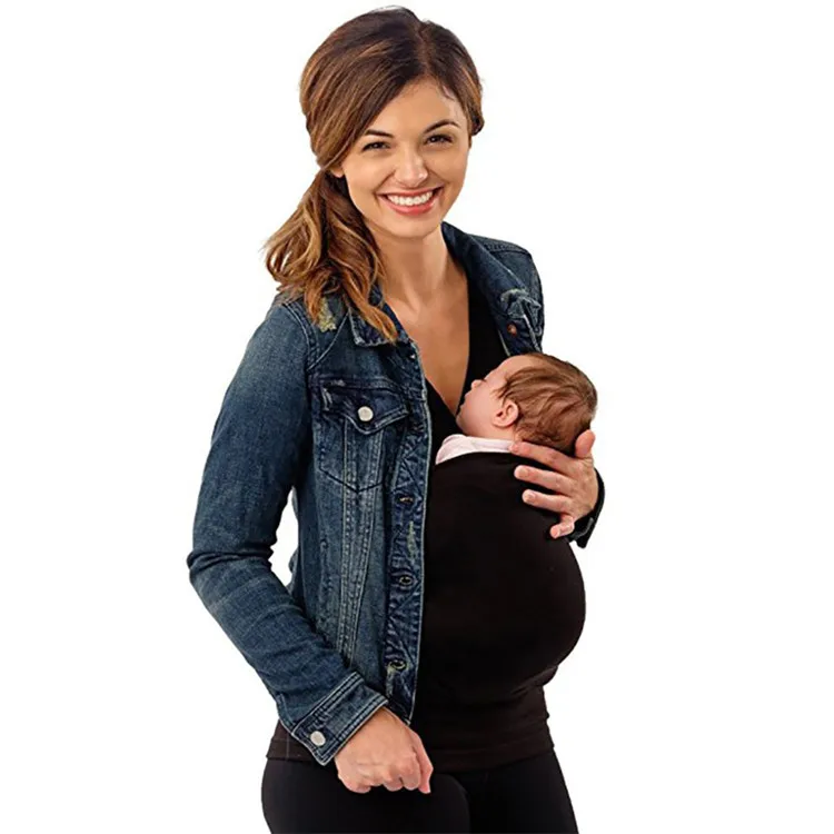 Summer 2018 New Baby Carrier Sling Kangaroo T-Shirt Maternity Baby Carrier Clothes Multifunction Father Mother Tee Shirt M-3XL (22)