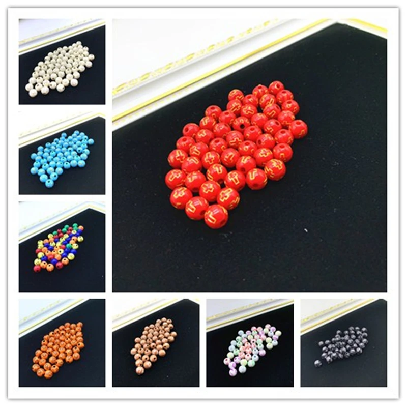 

New 50pcs/lot 8mm Multi Colors Acrylic Round Beads For DIY Bracelets & Necklaces Jewelry Makings Accessories
