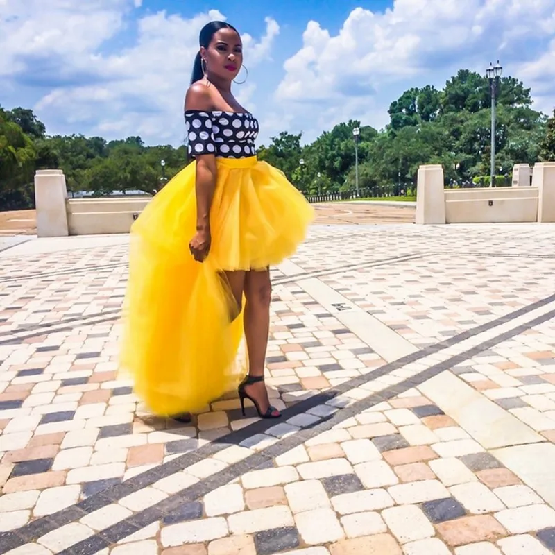 innovative yellow tulle skirt outfit
12