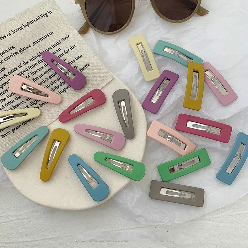 

1 Pc Solid Color Sweet Plastic Hair Clips Girls' Hairpins Women Barrettes Hair Accessories BB Clip Fashion Hairgrips