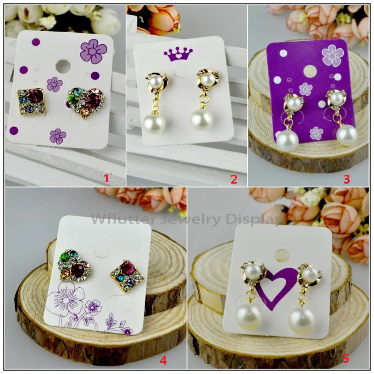 50pcs 3.8*4.8 Paper Fashion Earring Packaging Card Jewelry Holder
