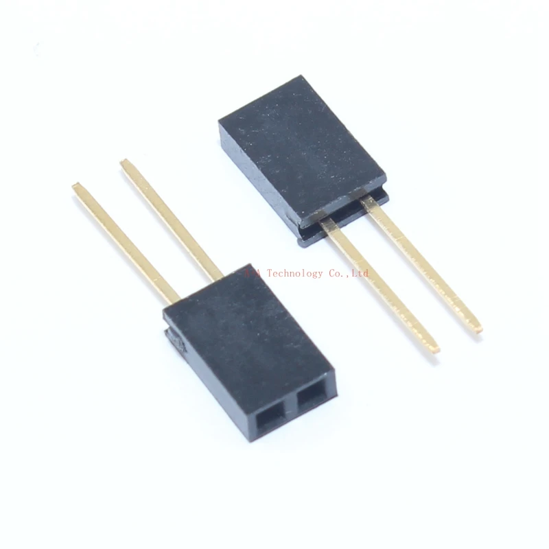 50PCS 2 PIN 11MM Strip Connector Socket 1X2 2PINSingle Row Straight FEMALE PIN HEADER 2.54MM PITCH pin long  FOR arduino PCB 5
