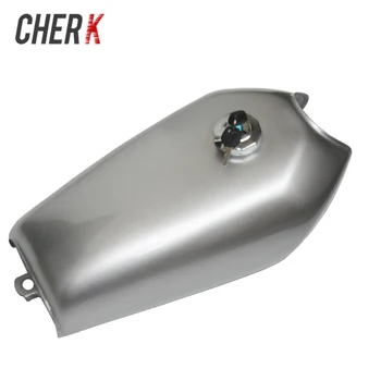 

Cherk New 9L Gal Cafe Racer Sliver Gas Capacity Tank Universal Fuel Tank with Thick Iron Cap Switch for Honda CG125 CG125S CG250
