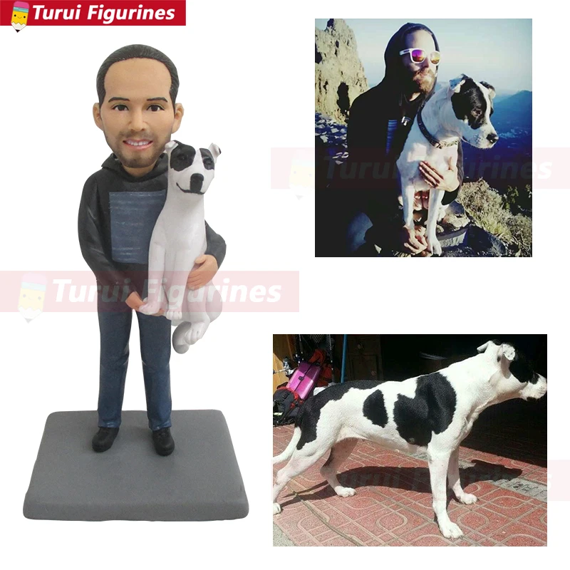 football game fans girl with her dog mini statue little people real face doll figurine miniature home accent decor sculpted figu football game fans girl with her dog mini statue little people real face doll figurine miniature home accent decor sculpted figu