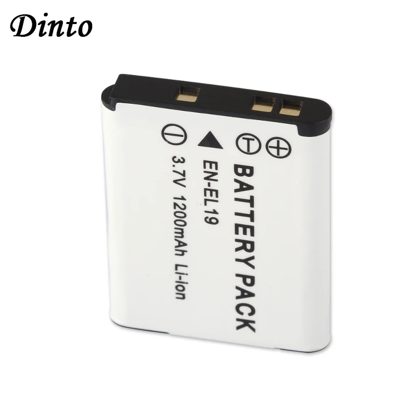 Dinto 1pc EN-EL19 ENEL19 1200mAh 3 7 V Аккумулятор для цифровой камеры Nikon Coolpix S32 S33 S100 S2500 S2750 S3100 EN